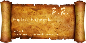 Pupics Rajmunda névjegykártya